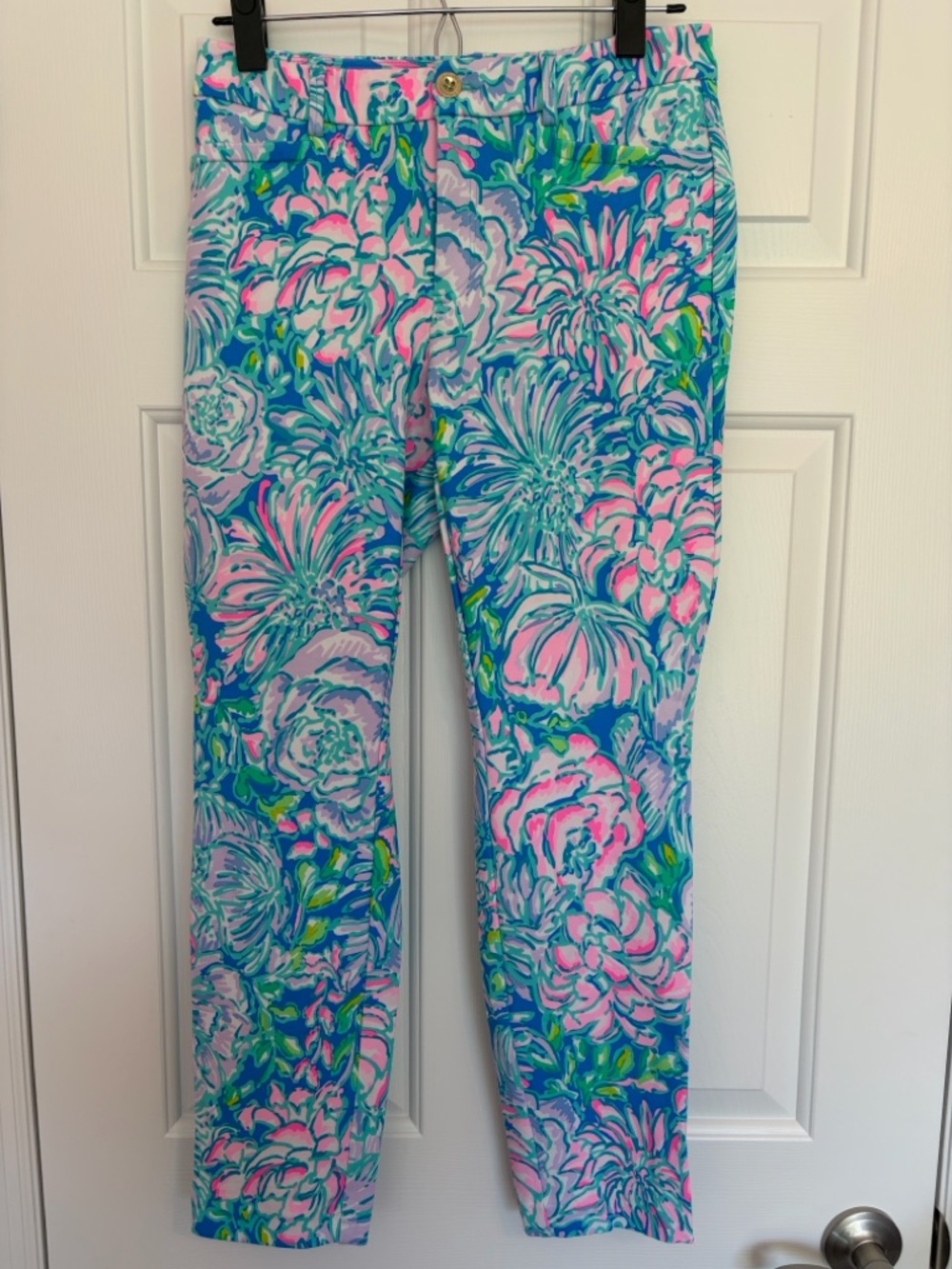 Lilly Pulitzer Kelly High Rise Knit Skinny Ankle Pant in Full Bloom, Size 4